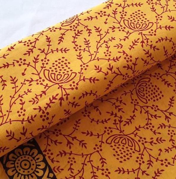Hand Block Print aus Indien – YELLOW FLORAL